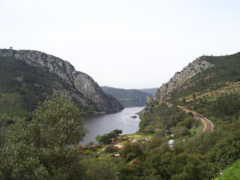 river valley with train tracks