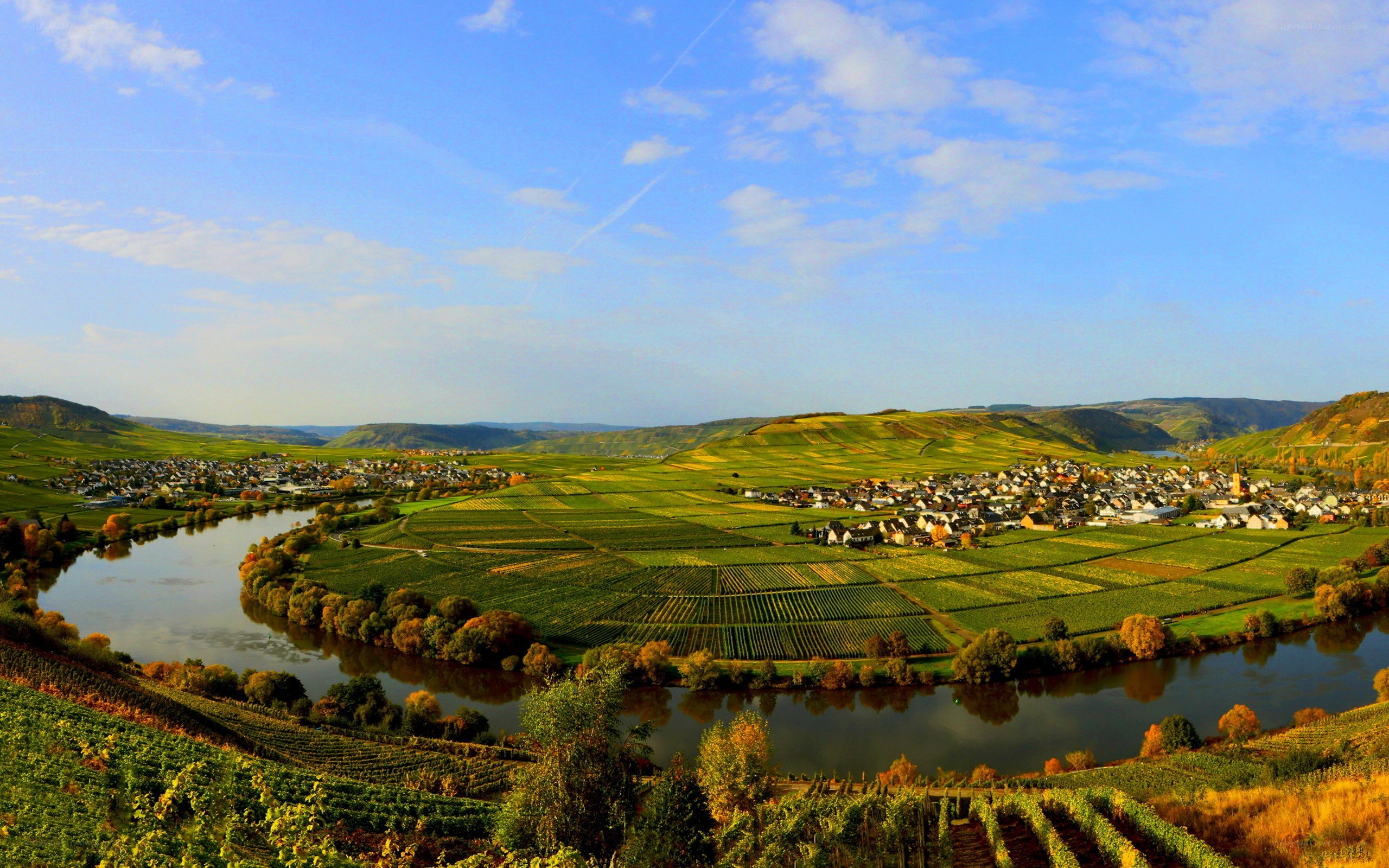 River valley with vineyards
