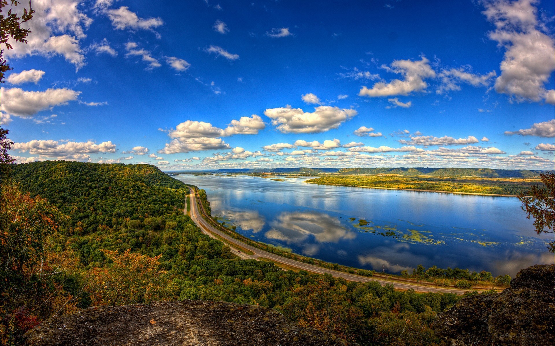 River valley with winding road