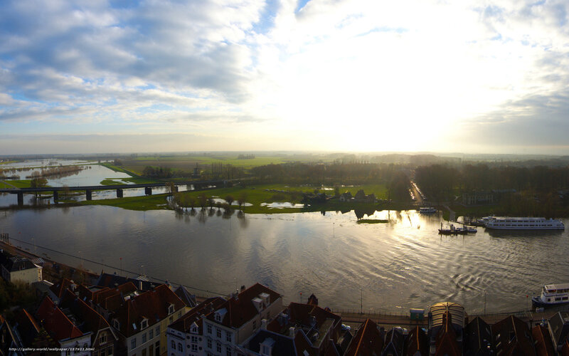 River view at sunset