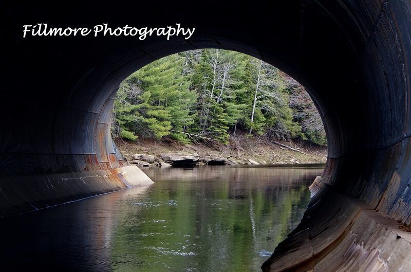 river view from tunnel