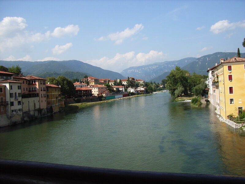 River view of a town in Italy