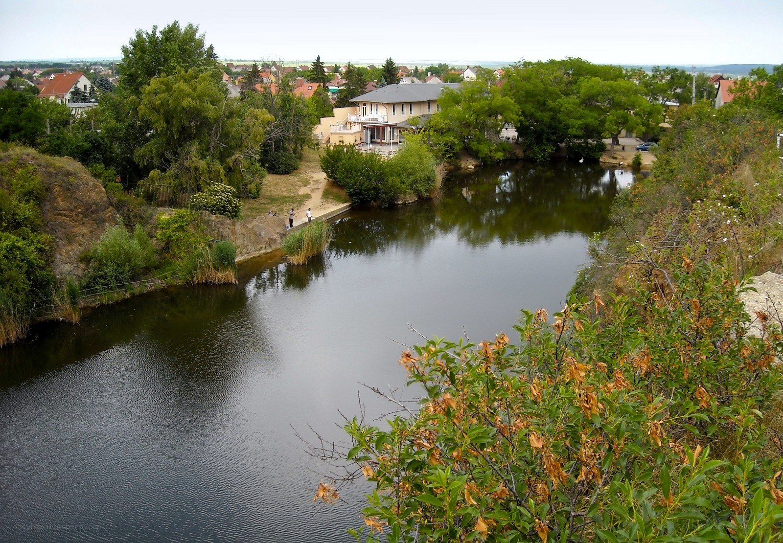 River view of a town