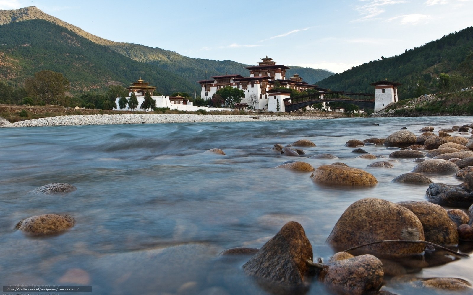 river view of bhutanese fortress