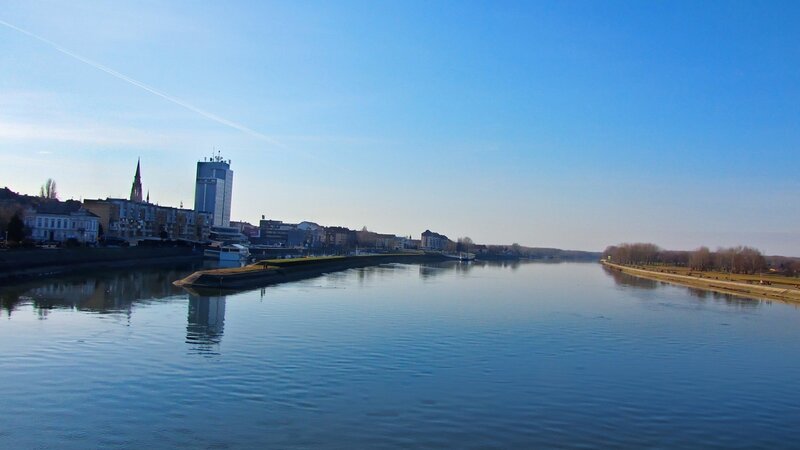River view of city skyline