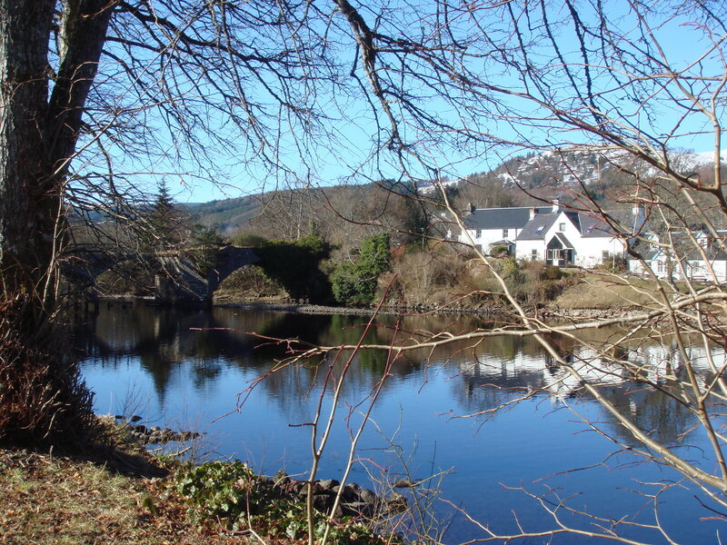 River view with bridge and house