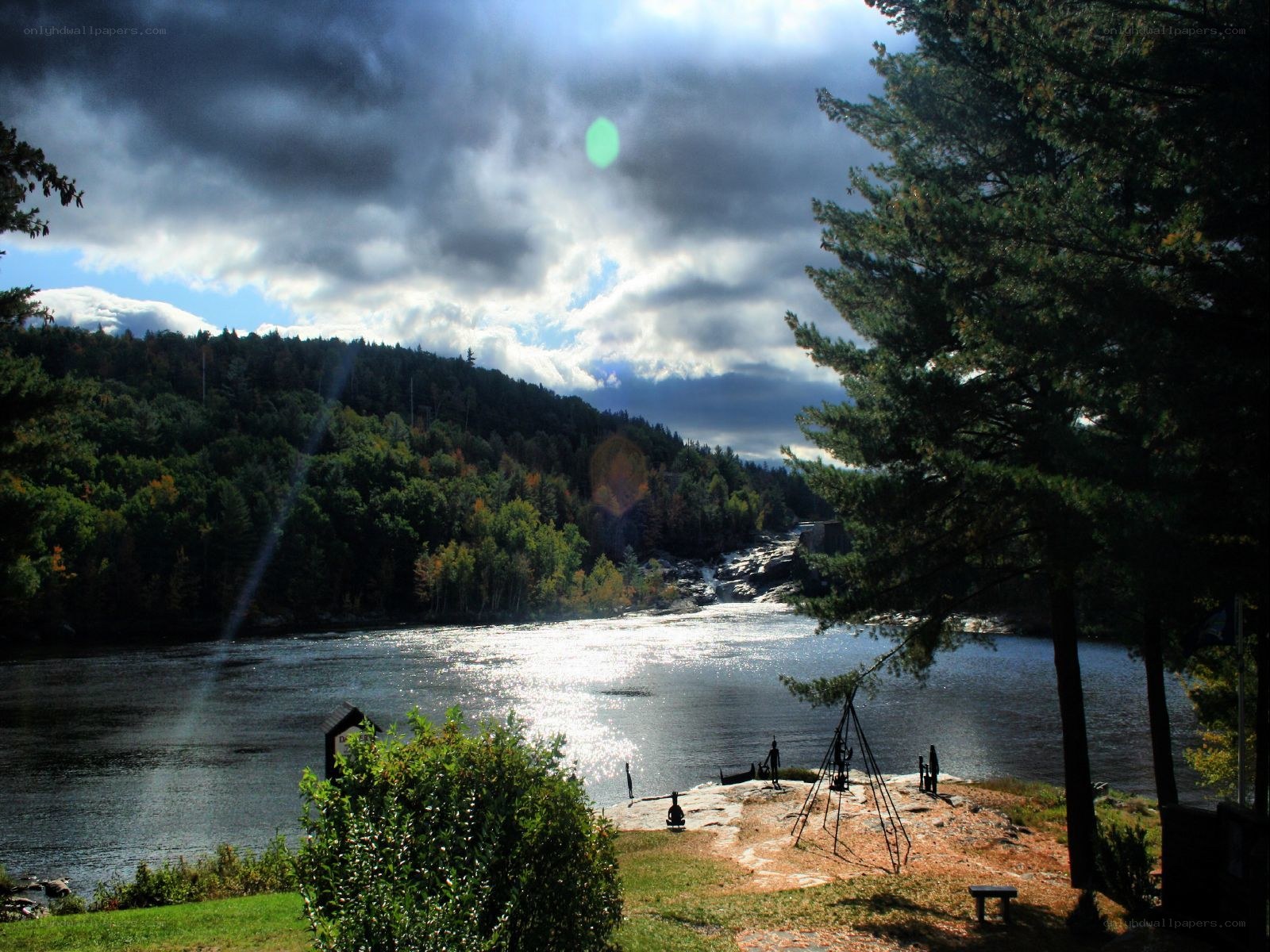 River view with forested hills