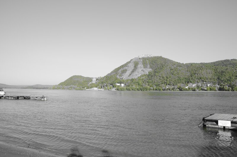 River view with hill and castle