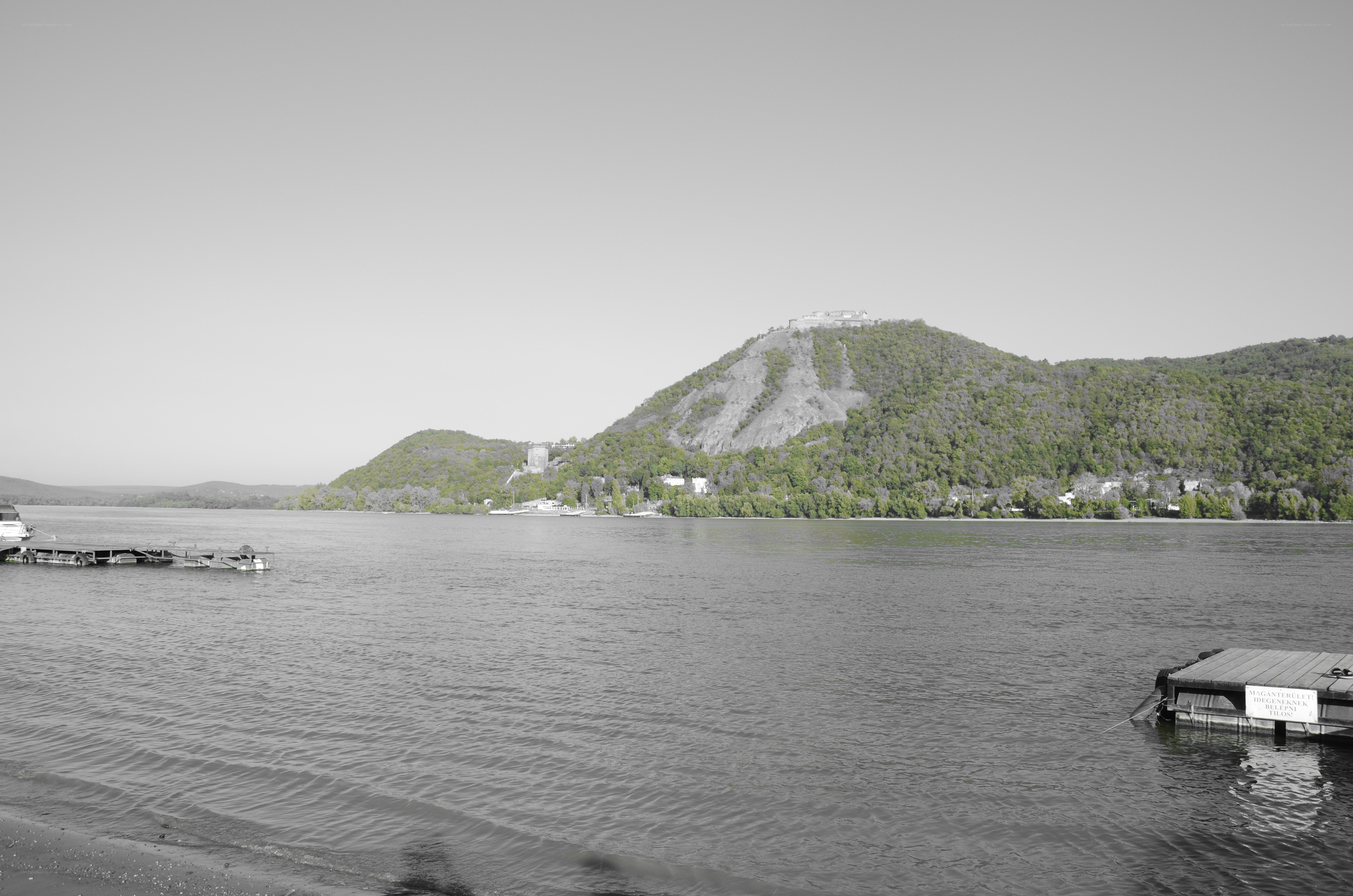 River view with hill and castle