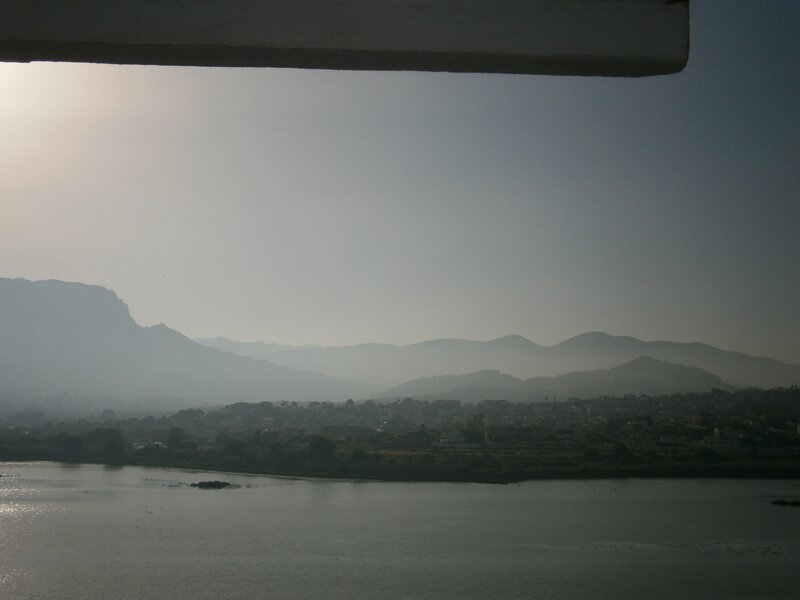 river view with mountains