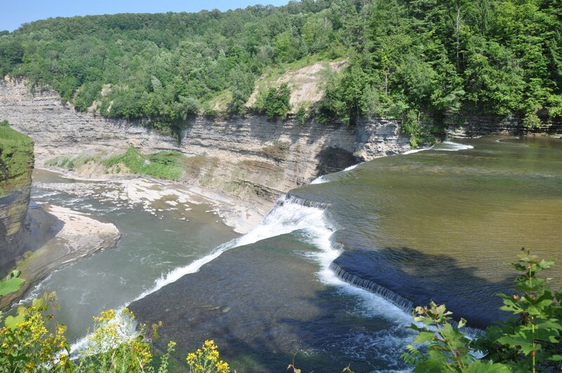 River Waterfall and Cliffs