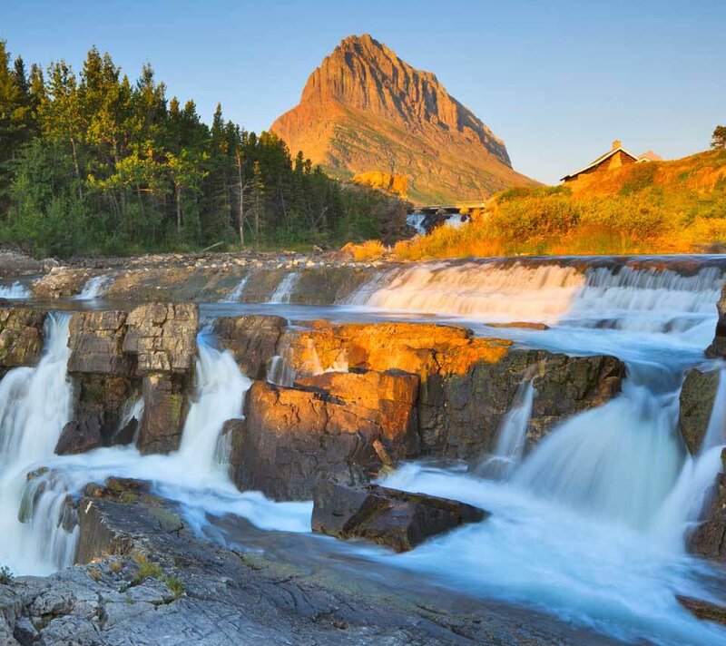 River Waterfall and Mountain