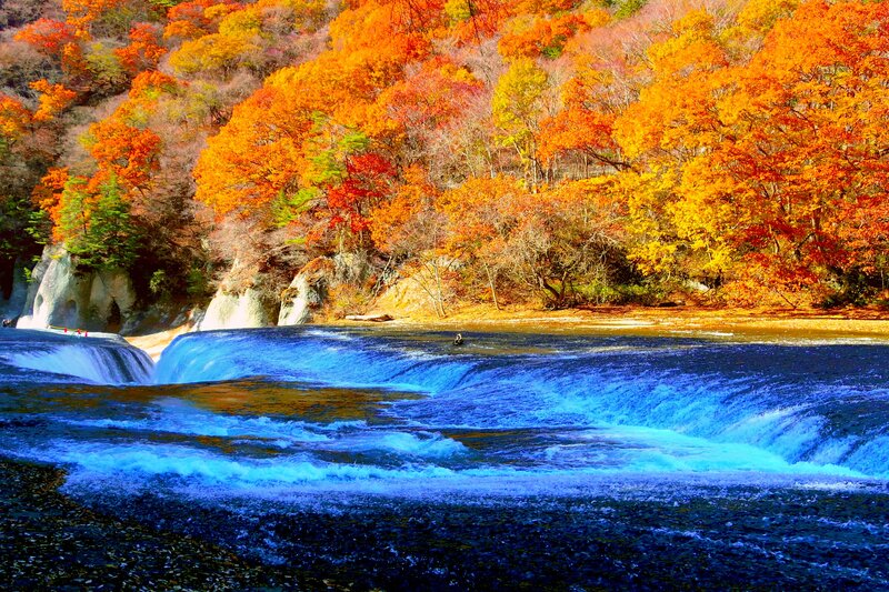 River Waterfall Autumn