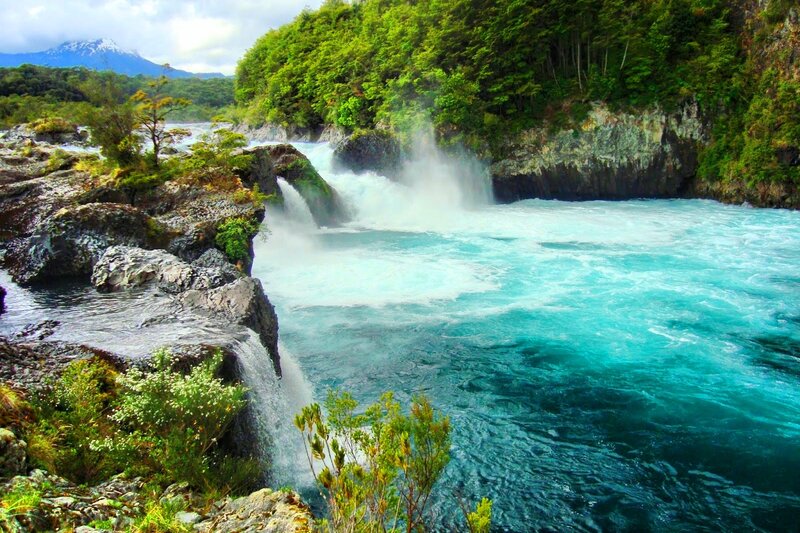 River Waterfall — Blue, Dramatic, Afternoon, Photograph, Mountain