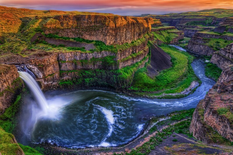 River Waterfall Canyon — Blue