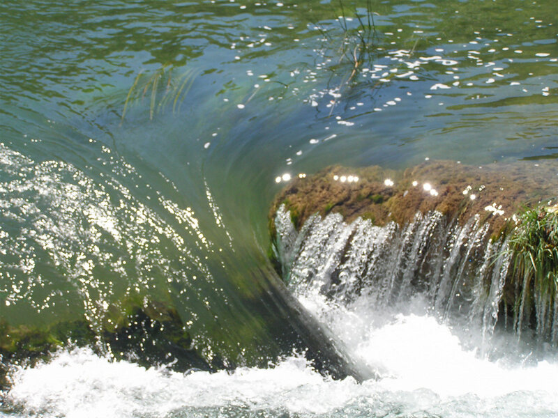 River Waterfall — Green, Calm