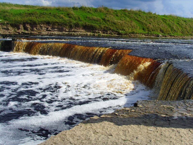 River Waterfall — Green, Natural, Afternoon, Photograph, Grass