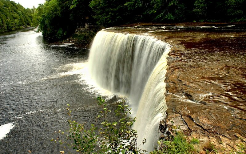 River Waterfall — Green, Serene, Afternoon