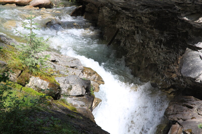 River Waterfall in Canyon — Green