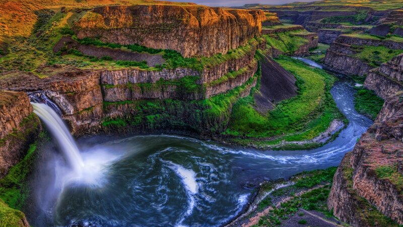 river waterfall in canyon