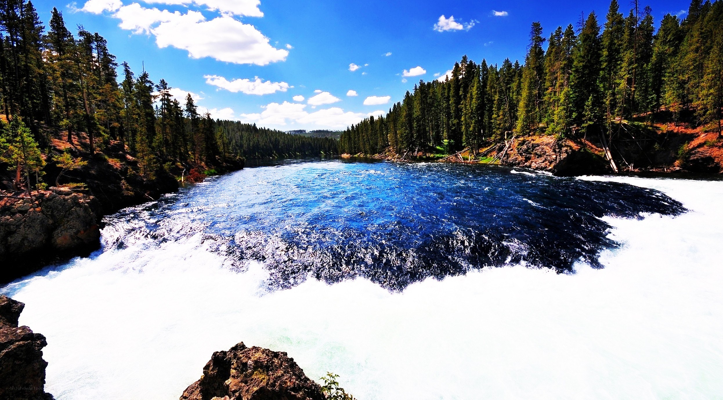 river waterfall in forest