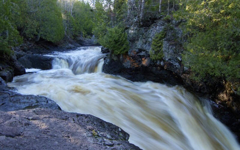 River Waterfall in Forest — Green, Dynamic, Morning