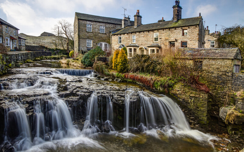 River Waterfall in Village
