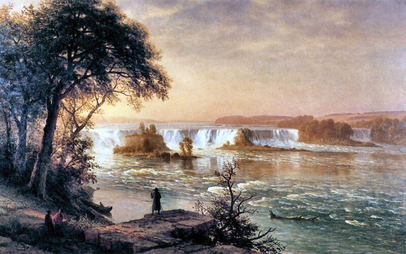 River Waterfall Landscape — Brown