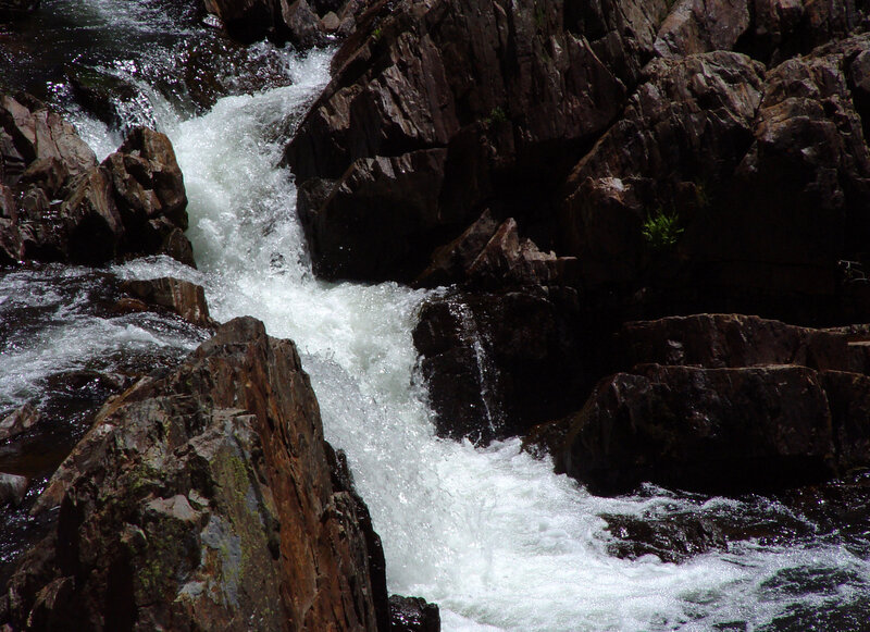 River Waterfall over Rocks — Brown, Dynamic