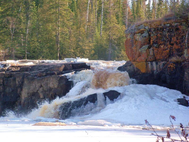 River Waterfall with Ice