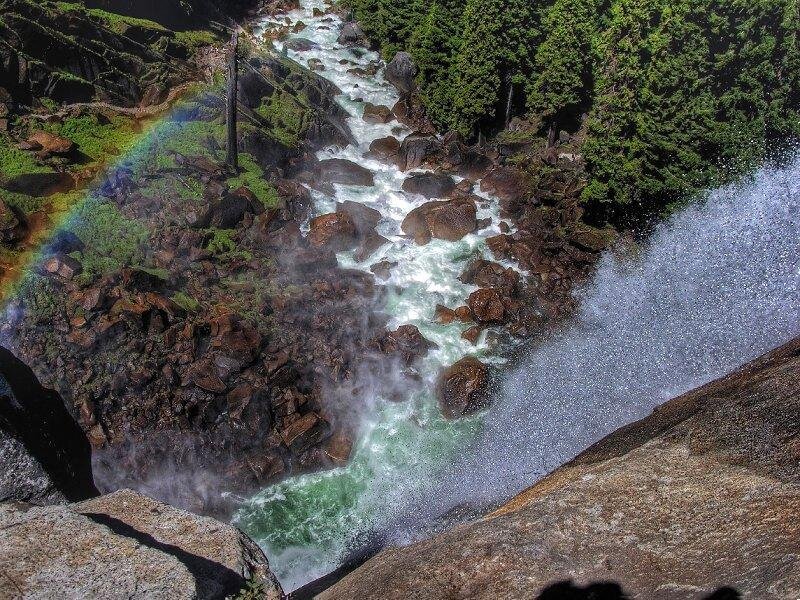 River Waterfall with Rainbow