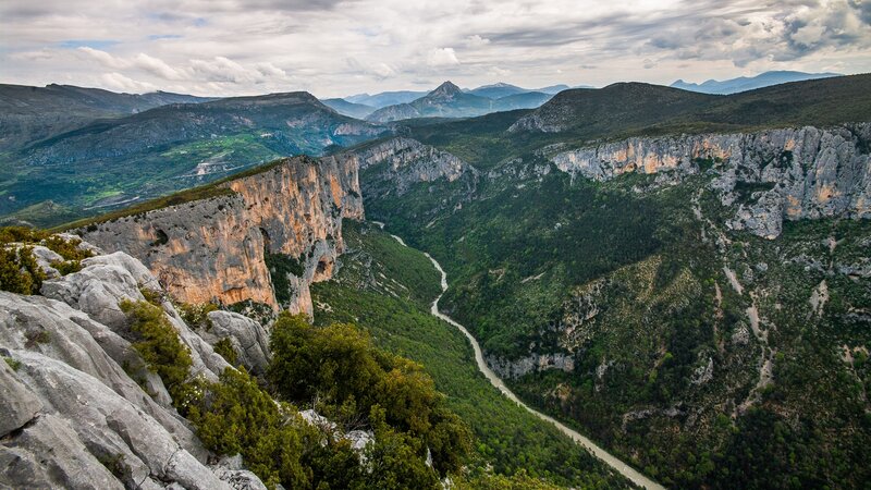 River winding through a deep canyon