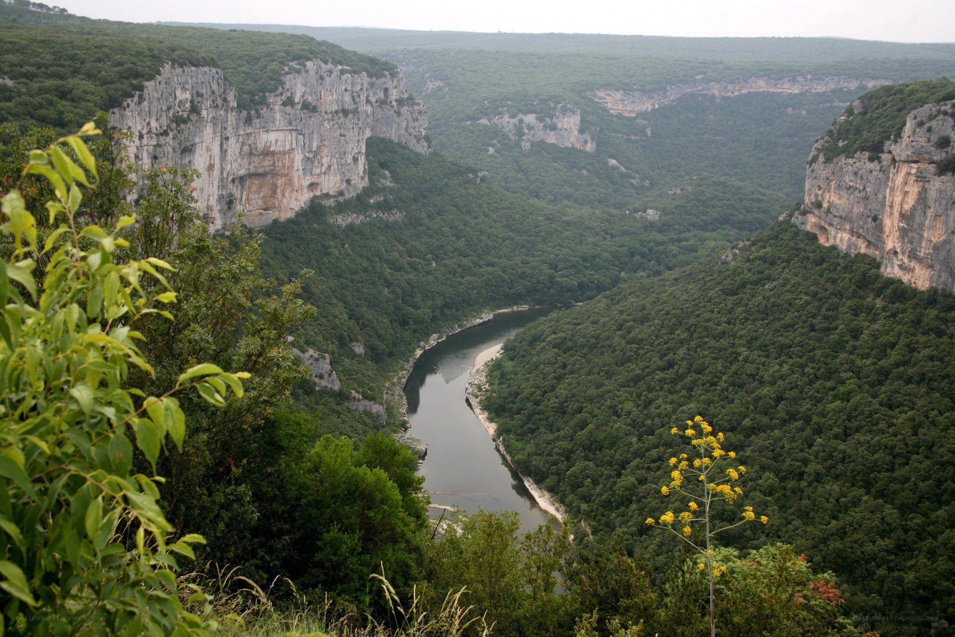 River winding through a deep canyon