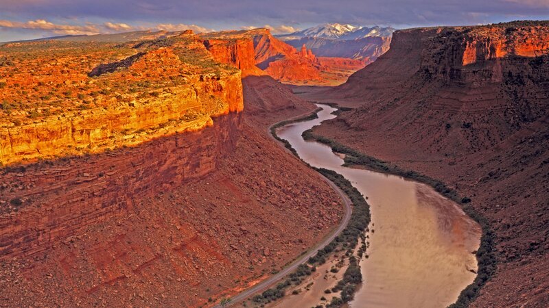 River winding through canyon