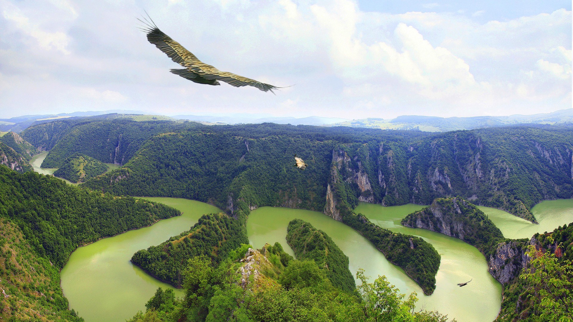 River winding through canyon