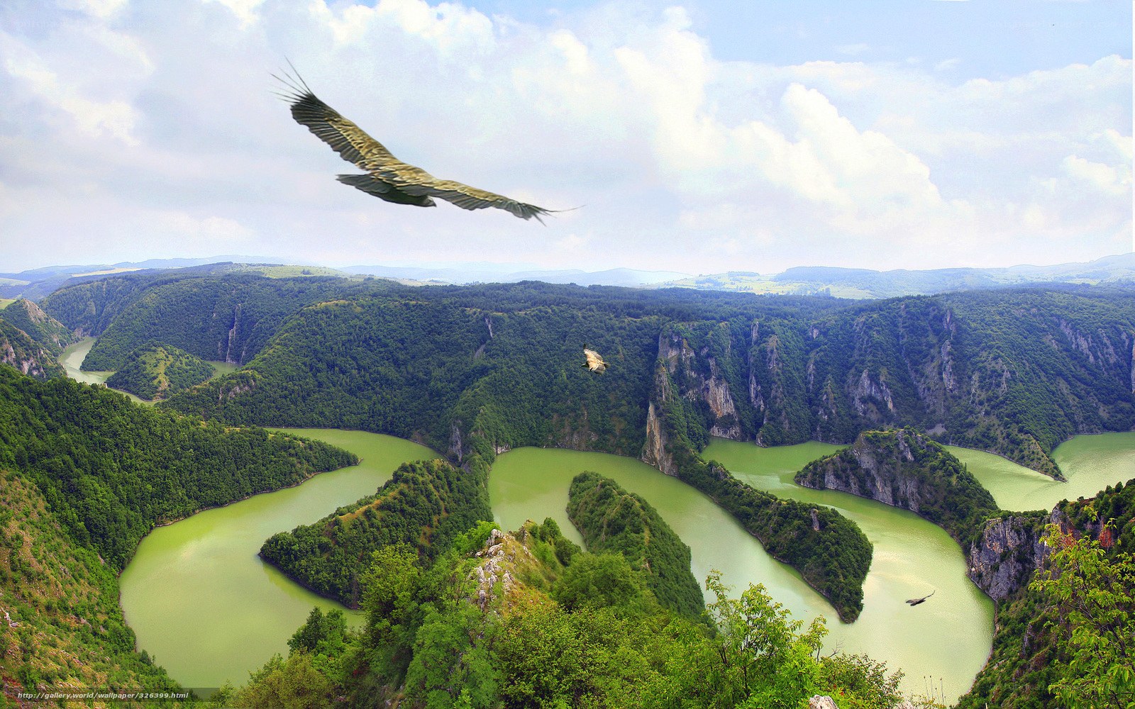 River winding through canyon