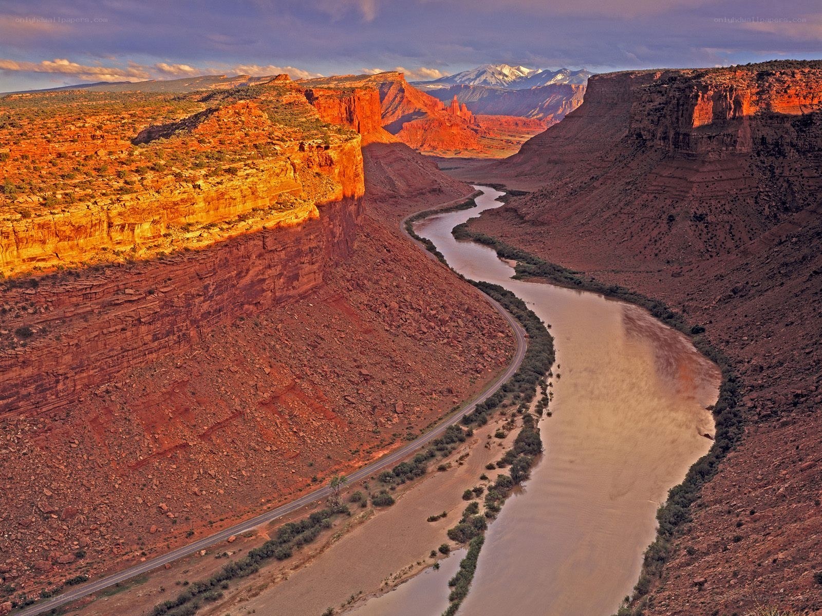 River winding through canyon