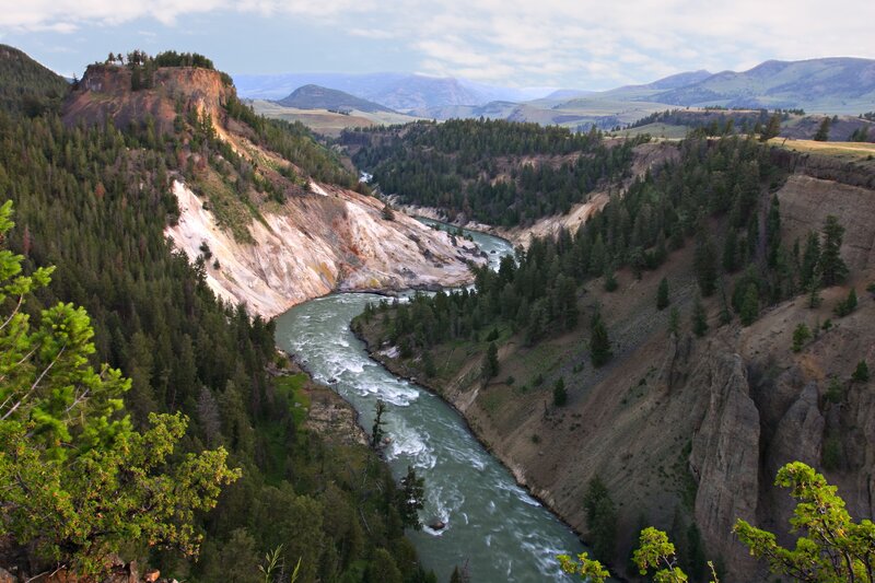 river winding through canyon