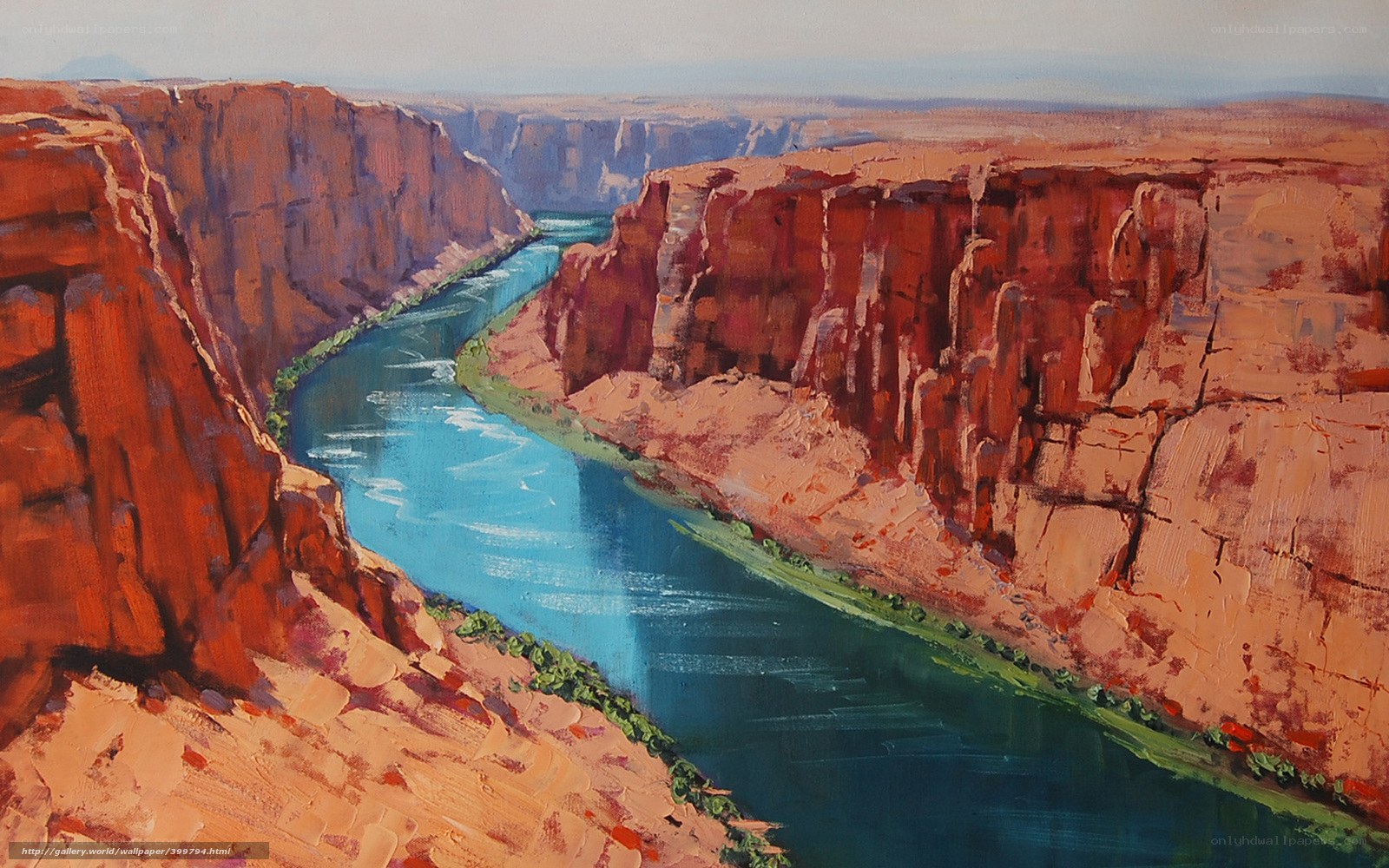 River winding through canyon