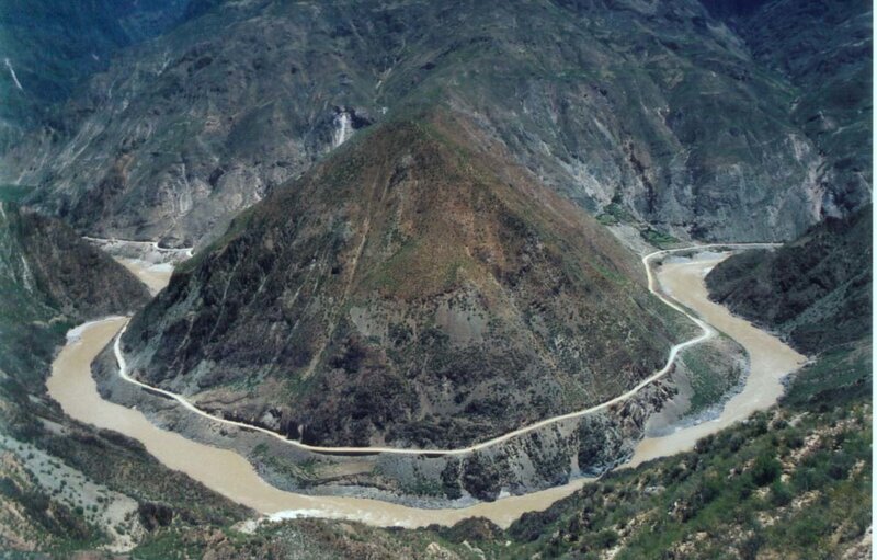River Winding Through Canyon — Brown