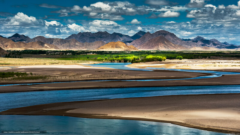 River Winding Through Desert