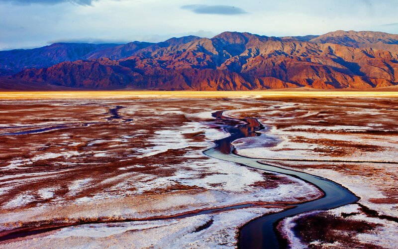river winding through desert valley
