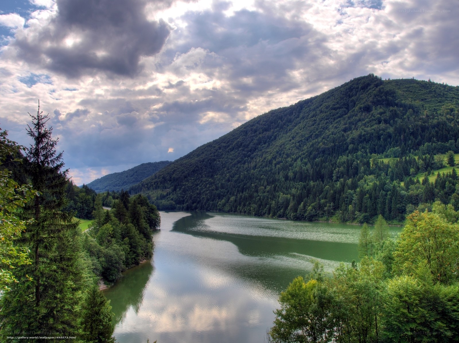 River winding through forested hills