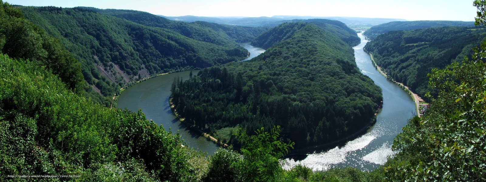 river winding through forested valley