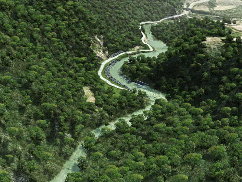 River winding through forested valley