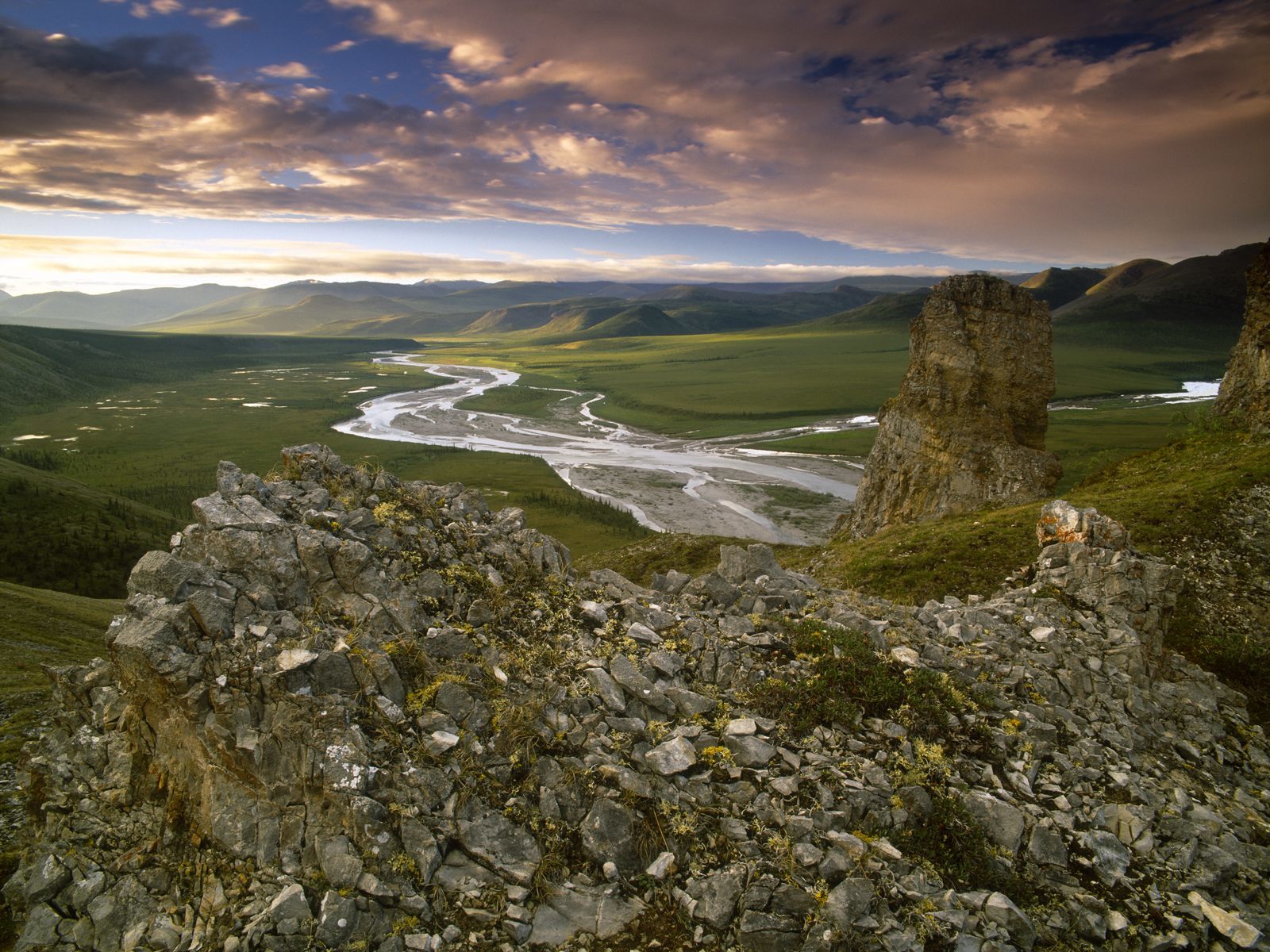 River winding through green valley
