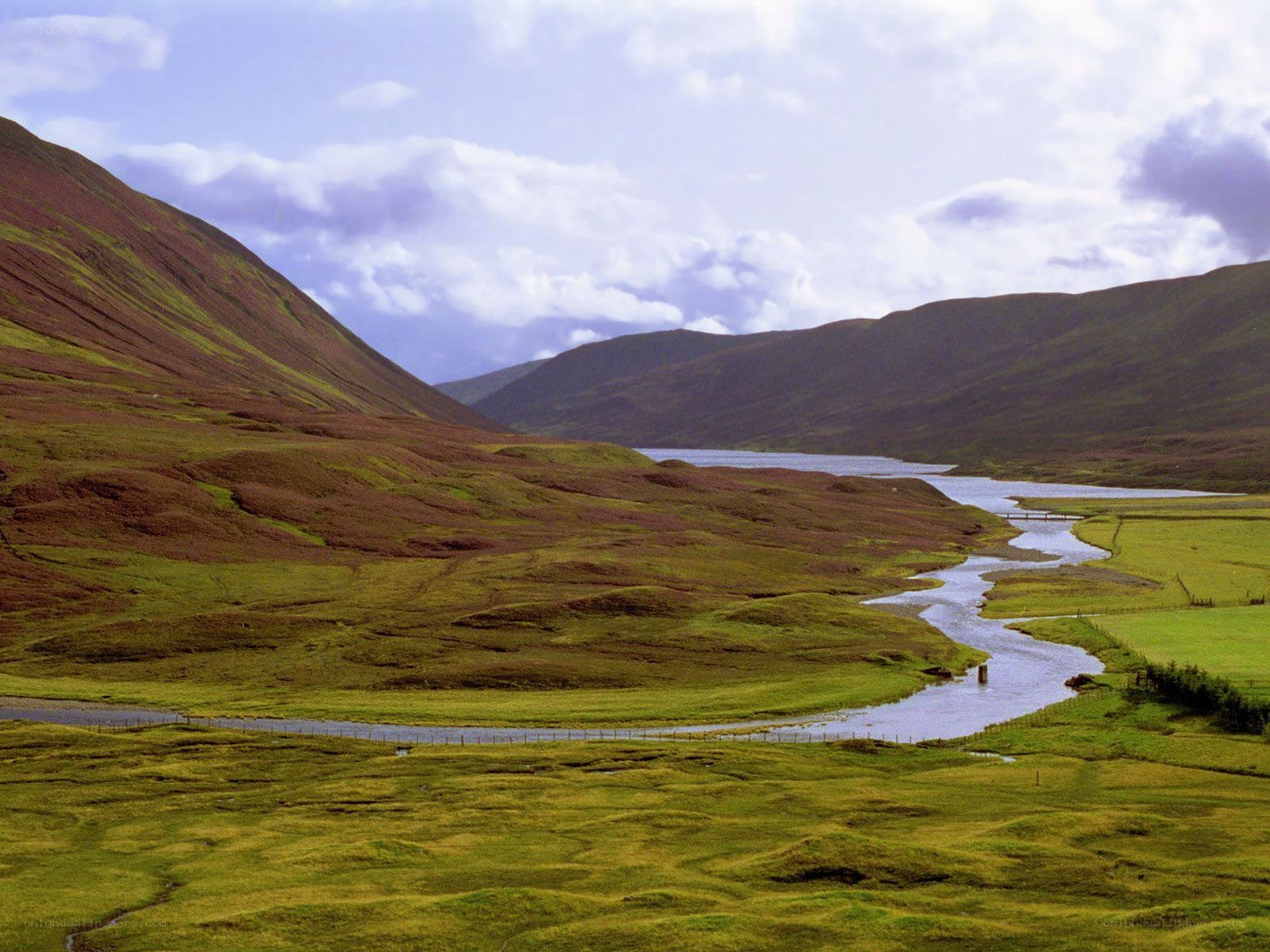 River winding through green valley