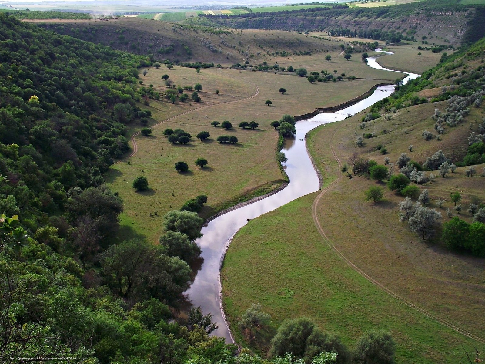 River winding through green valley