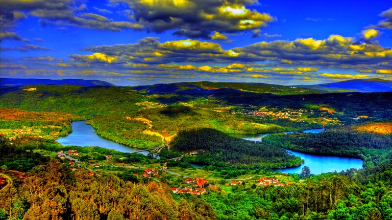 River Winding Through Hills