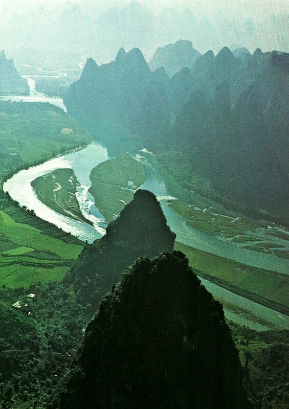 River winding through karst mountains